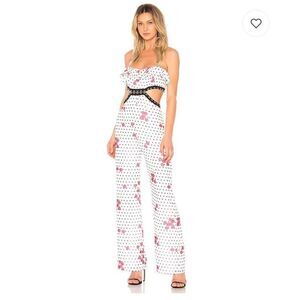 Nbd Black Red White Off Revolve Maraschino Romper/jumpsuit Cherry print size L